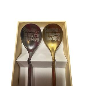 Sewing is My Therapy Spoons Set Stainless‎ Steel Engraved Spoons Gift